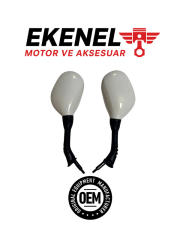 Honda Alpha 110 Ayna Takımı Beyaz | OEM | Orijinal Tip Sol & Sağ Ayna Seti