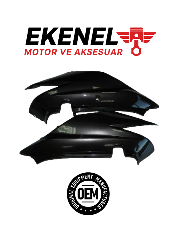 Honda Fizy 125 Sele Altı Yan Kapak Takım Etiketsiz Füme OEM | Mat Gri Gövde Kaplama Takımı
