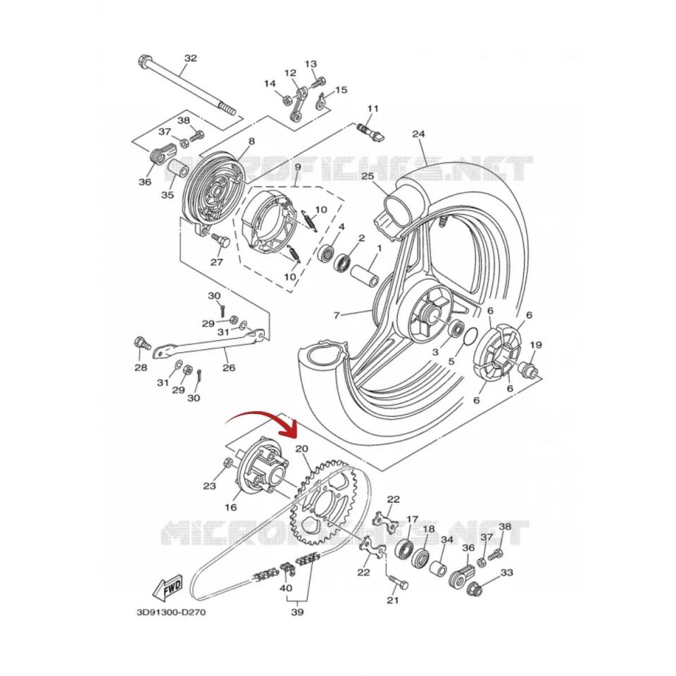 Yamaha YBR 125 Arka Dişli 45T
