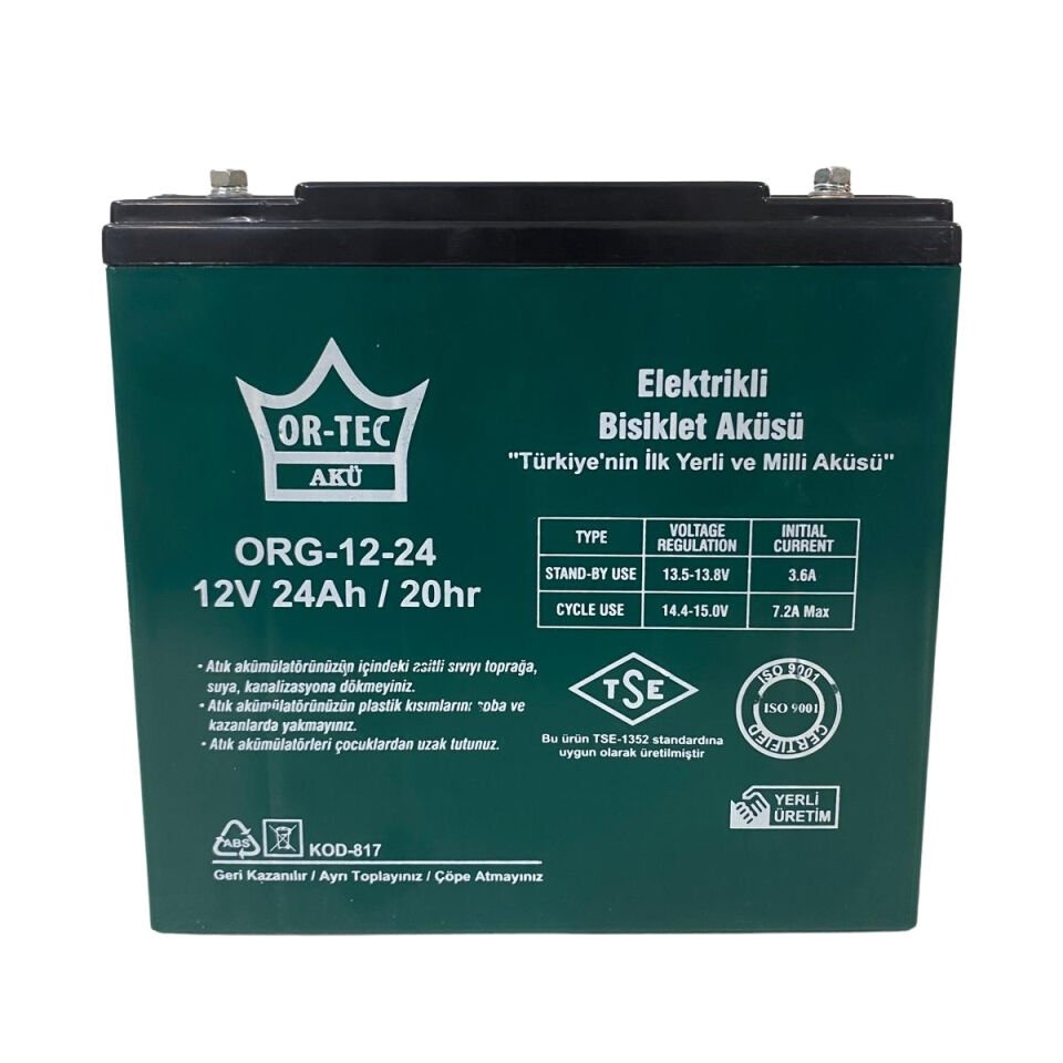 OR-TEC DZM Akü 12V 24Ah Jel Akü