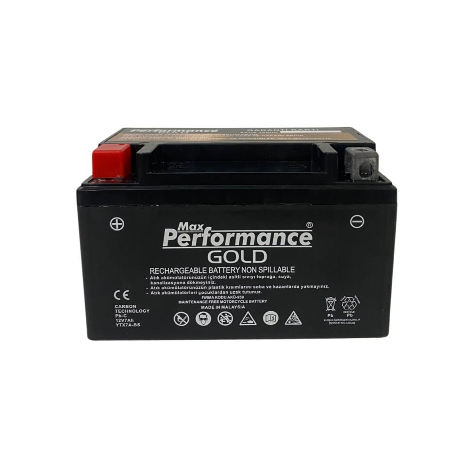 Max Performance YTX7A-BS Motosiklet Aküsü 12V 7Ah
