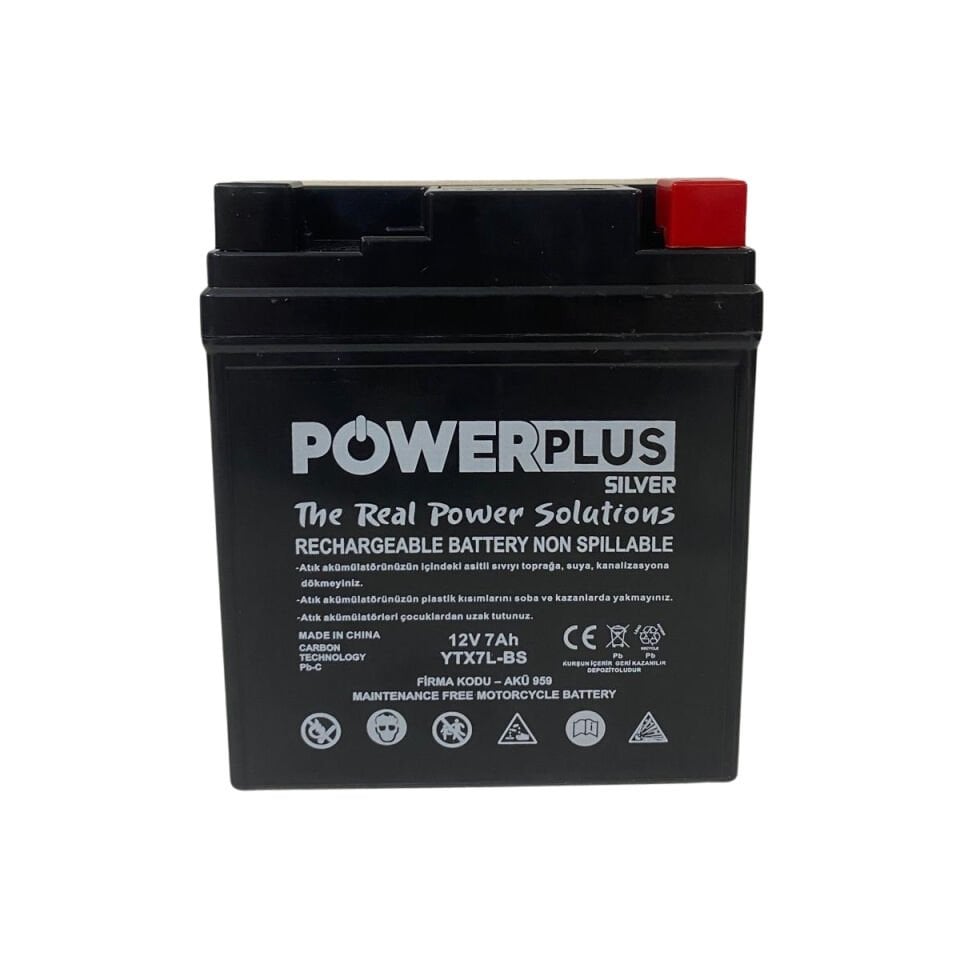Power Plus YTX7L-BS Motosiklet Aküsü 12V 7Ah