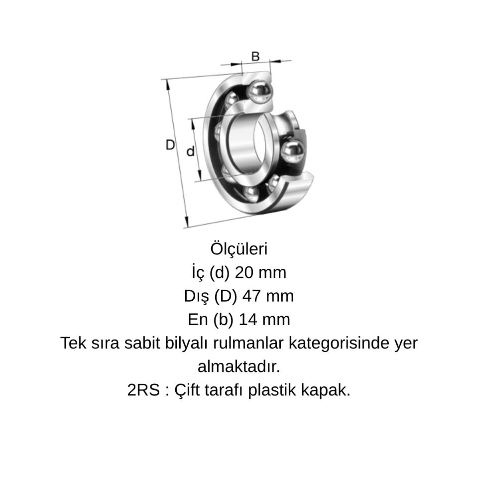SKF 6204 2Z/C3 Bilya 20x47x14