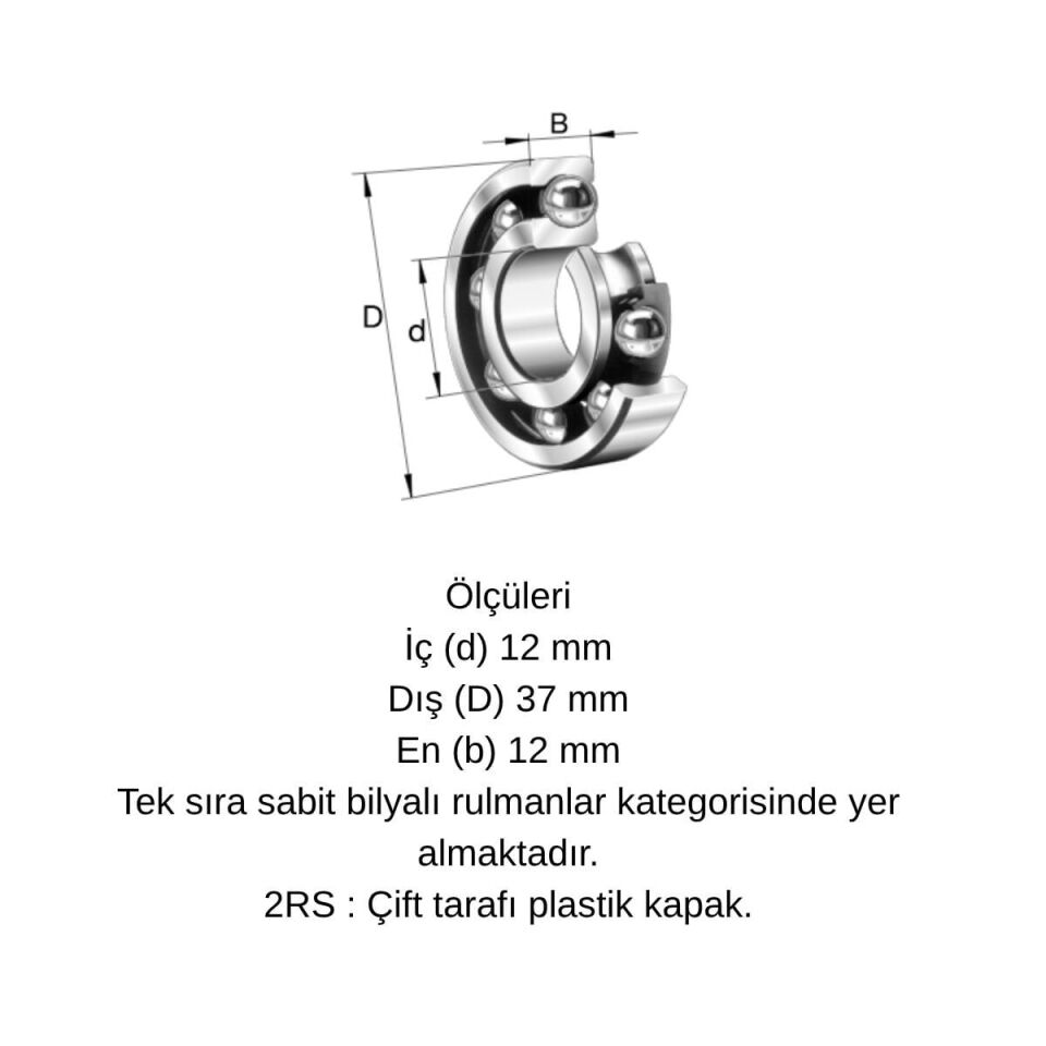 6301 2RS Bilya 12x37x12