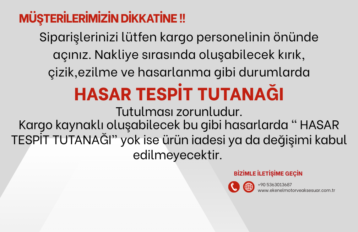 MÜŞTERİLERİMİZİN DİKKATİNE